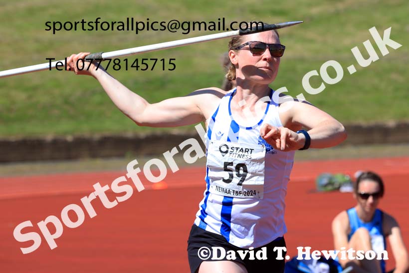 Womens javelin, 2024 NE Masters Track and Field Champs., Monkton Stadium, Jarrow.  Photo: David T. Hewitson/Sports for All Pics